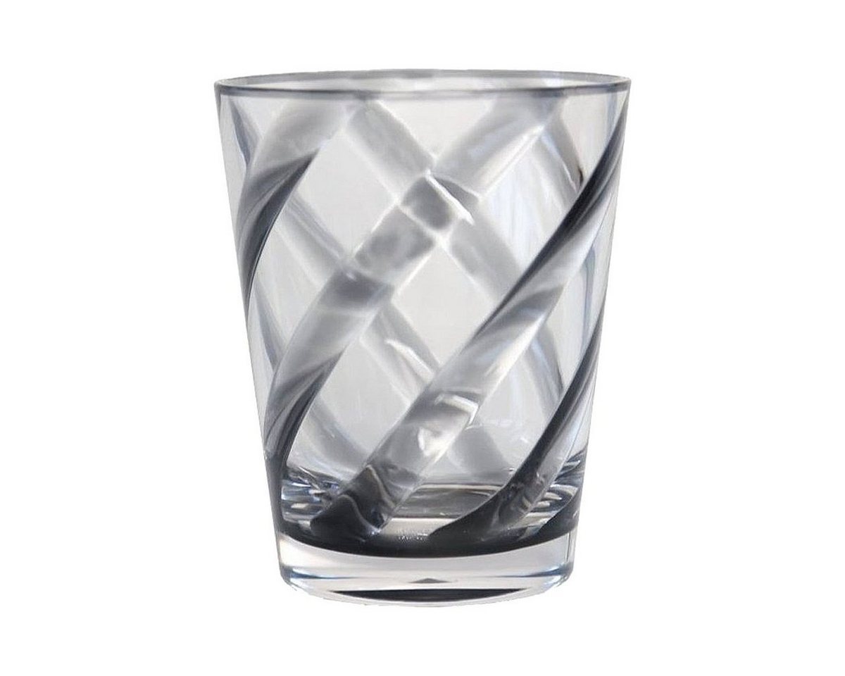 Kiom Becher Trinkglas Acryl 9x11 Spirale Black Transparent, Kunststoff von Kiom