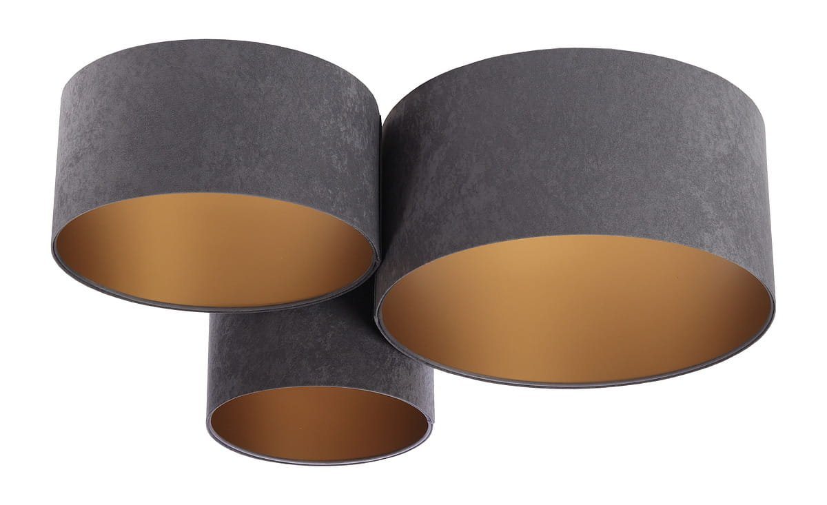 Kiom Deckenleuchte PlaMian dark grey & gold Ø 91cm, Fassung 3x E27, Leuchtmittel nicht inklusive, Leuchtmittel abhängig von Kiom