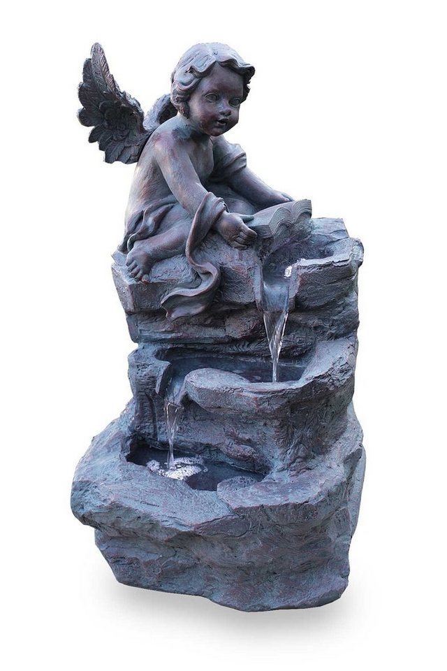 Kiom Gartenbrunnen Springbrunnen Figurenbrunnen FoAngelo Led 74 cm, 42 cm Breite von Kiom