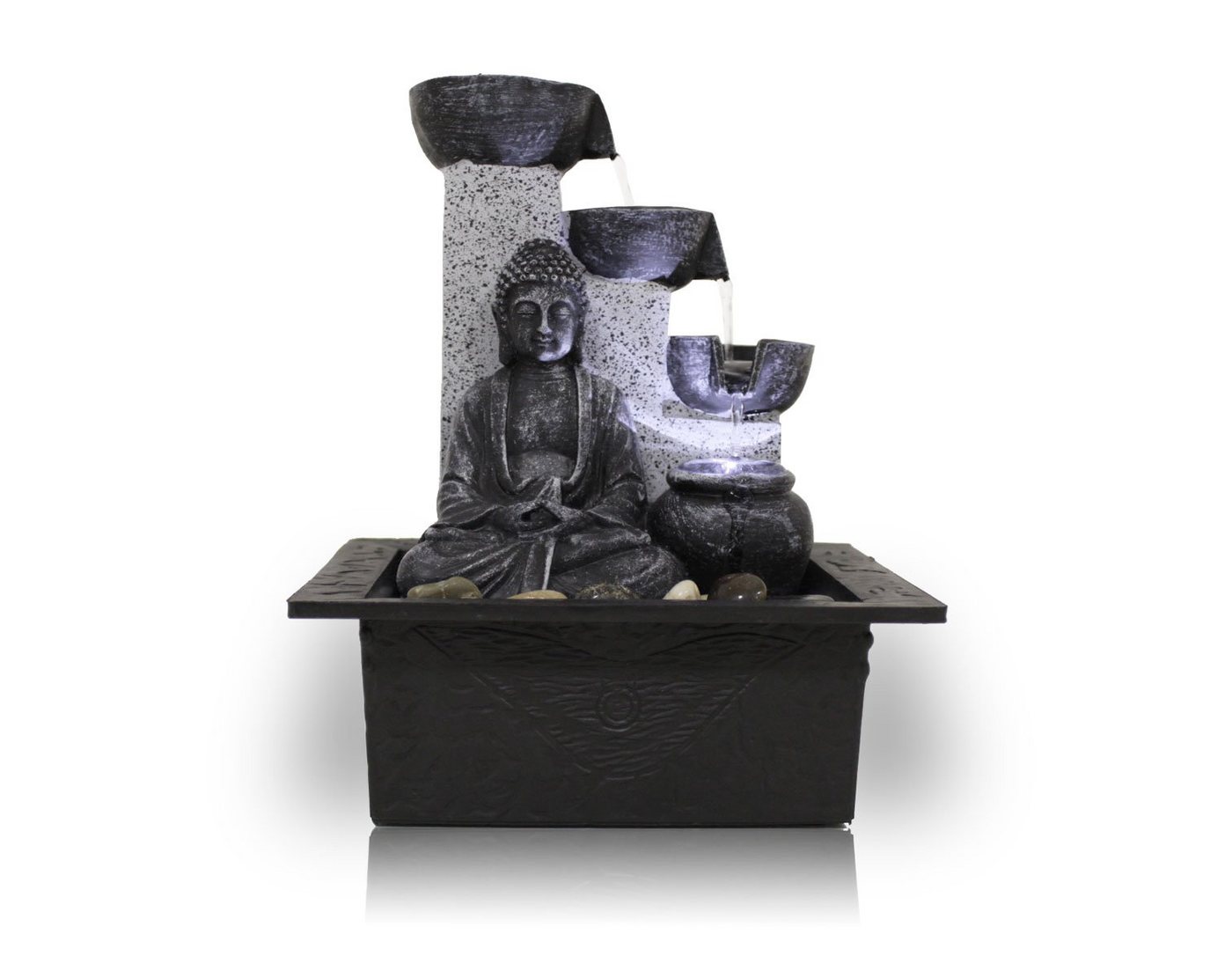 Kiom Zimmerbrunnen Tischbrunnen FoBuddha Pot mit LED 26 cm, 21 cm Breite von Kiom