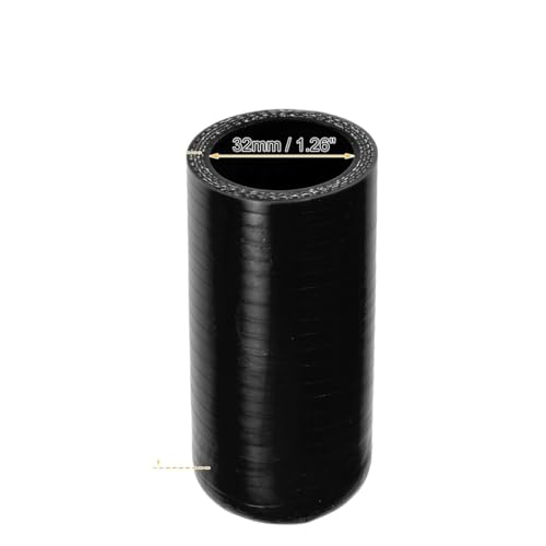6mm-32mm ID 80mm lange Silikonschlauchkappe Ansaugschlauch Endstopfen mit Klemme for Kühlmittelheizung Bypass Vakuum Wasseranschluss(32mm ID) von KiooS