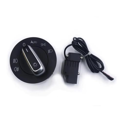 Fensterschalter/Fit zum Golf Mk5 Mk6. Pasat B6 B7 CC. Touran Caddy Chrome Scheinwerferschalter 5ND941431B. Automatische Funktion Foglamp-Steuerknopf hinzufügen Autoteile(Chrome Set) von KiooS