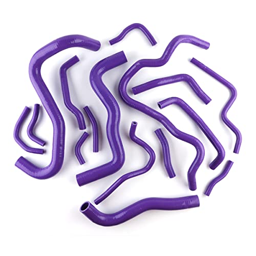 For 2016-2019 Civic10 MK10 Si LX EX Sport 1,5 T L15B7 Silikon Heizkörper Heizung Kühlmittel Schlauch Kit(PURPLE) von KiooS