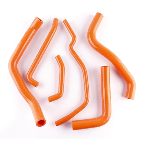 Kompatibel mit GSXR 750 600 GSXR600 GSXR750 K6 2006 2007 2008 2009 Kühler-Kühlmittelschläuche-Set, Silikonschläuche, 6 Stück, 10 Farben(Orange) von KiooS