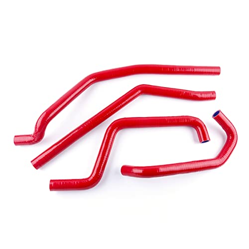 Kompatibel mit Polaris RZR 800 RZR800 2008 2009 2010 2011 ATV Kühler Kühlmittel Schlauch Kit Silikon Schläuche Rohre 4Pcs 10 Farben(Red) von KiooS