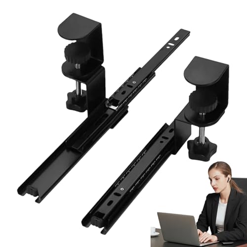 Kioriur Entfernen Sie die ausziehbare Tastaturablage und die Tastaturablage unter dem Schreibtisch – höhenverstellbare Tastaturablage mit Klemme, gleitende Schiene | Schienenhalterung Kioriur Entfernen Sie die ausziehbare Tastaturablage und die Tastaturablage unter dem Schreibtisch – höhenverstellbare Tastaturablage mit Klemme, gleitende Schiene | Schienenhalterung von Kioriur