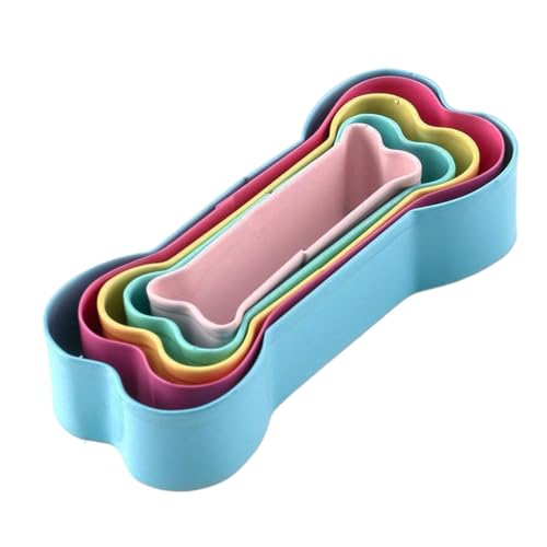 Kioriur Kekslauf aus Knochen, Keksausstecher in Knochenform | 5 x bunte Leckerli-Cutter aus Edelstahl – Kuchenform und Fondant-Form für hausgemachte Snacks von Kioriur