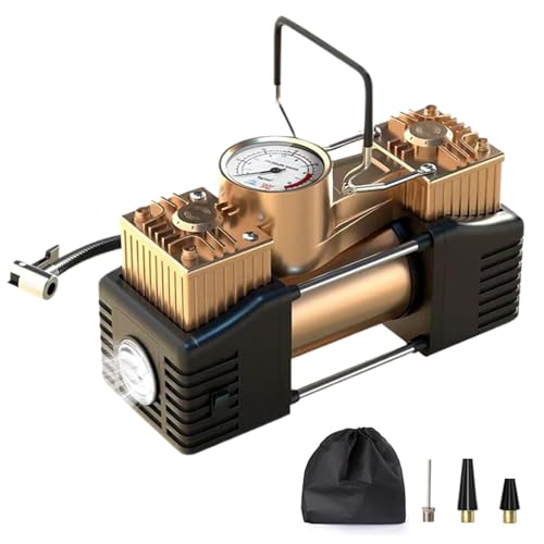 Kioriur Reifenfüller Luftkompressor - Robuste Autoreifenpumpe, tragbarer digitaler Reifenfüller 12V | Auto Reifenpumpe mit Handtasche, leichte LED 3 Luftdüsen, Go Pumpe Kioriur Reifenfüller Luftkompressor - Robuste Autoreifenpumpe, tragbarer digitaler Reifenfüller 12V | Auto Reifenpumpe mit Handtasche, leichte LED 3 Luftdüsen, Go Pumpe von Kioriur