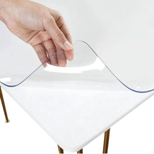 Transparente PVC-Tischdecke - Transparente Tischschutzmatte, wasserdichte PVC-Tischdecken | Zuschneidbare Transparente Tischabdeckung, ölbeständiger Tischschutz, Tischmatte Transparente PVC-Tischdecke - Transparente Tischschutzmatte, wasserdichte PVC-Tischdecken | Zuschneidbare Transparente Tischabdeckung, ölbeständiger Tischschutz, Tischmatte von Kioriur