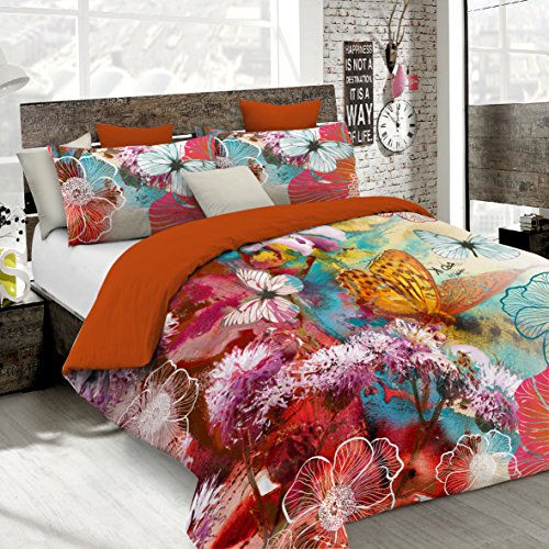 Italian Bed Linen Kiosa Bettwäsche für Doppelbett 250 x 200 cm Multicolore (Ko633) von Italian Bed Linen