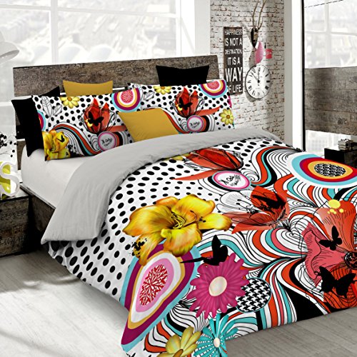 Italian Bed Linen Kiosa Bettwäsche für Doppelbett 250 x 200 cm Multicolore (Kolm02) von Italian Bed Linen