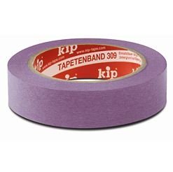 KIP 309 Tapetenband , Abklebeband, Spezialabklebeband für Tapeten 1 Rolle 50 meter x 38mm von Kip