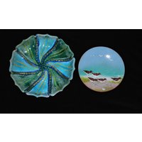 Original Kunstwerk | Wunderschönes Emaille-Tablett Strandläufer Platte Signiertes Vintage Von Ila Griemsmann Party Serviertablett Dekor Original Kunstwerk | Wunderschönes Emaille-Tablett Strandläufer Platte Signiertes Vintage Von Ila Griemsmann Party Serviertablett Dekor von KipekeeFinds