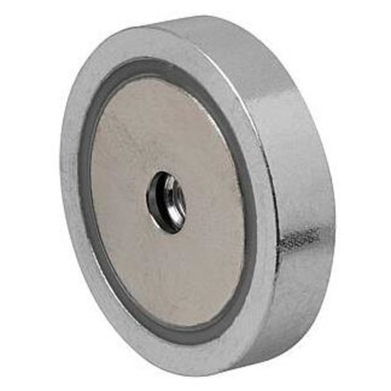 KIPP - MAGNET FLACHGREIFER D1=M05 H=8 NDFEB, RUND, KOMP:STAHL, D=40 von Kipp