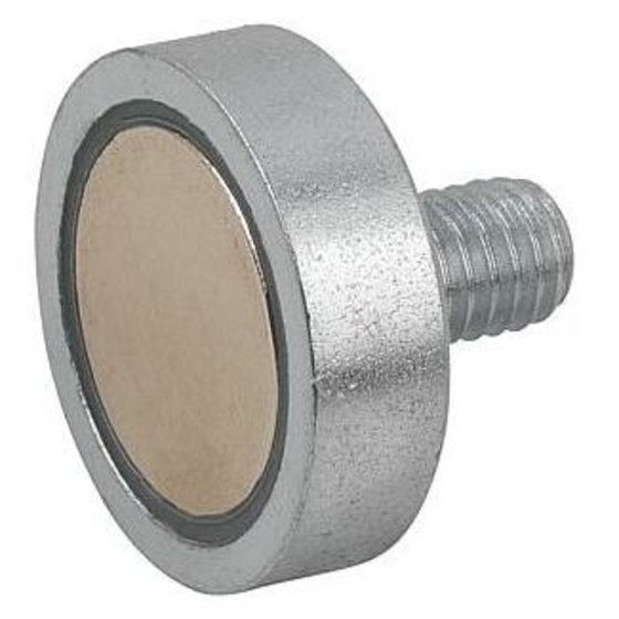 KIPP - MAGNET FLACHGREIFER D3=M08X12, FORM:C, D=40 ±0,2, H=8, H1=20, NDFEB, RUND, KOMP:STAHL von Kipp