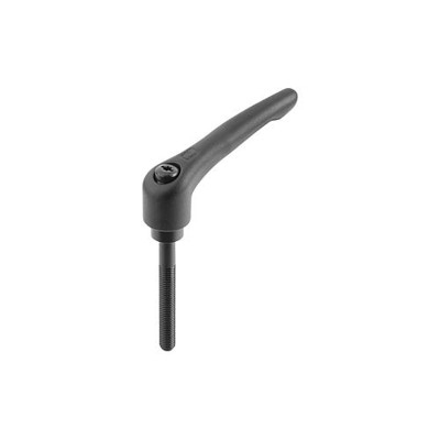 KLEMMHEBEL GR.4 M10X80, STAHL SCHWARZ RAL9005 SEIDENMATT, KOMP:STAHL BRÜNIERT von Kipp