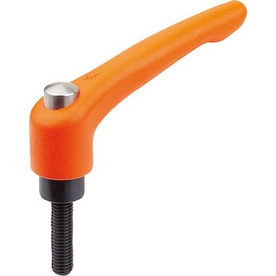 KLEMMHEBEL MIT SCHUTZKAPPE GR.2 M10X25, ZINK ORANGE RAL2004 STRUKTURMATT, KOMP:STAHL BRÜNIERT von Kipp