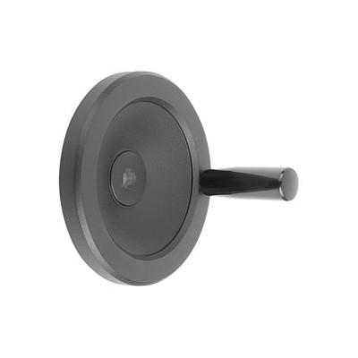 SCHEIBENHANDRAD D1=250 PASSBOHRUNG D2=24H7 ALUMINIUM, SCHWARZ PULVERBESCHICHTET, KOMP:DUROPLAST, von Kipp