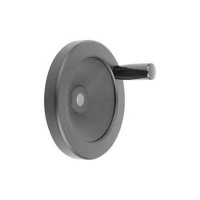 SCHEIBENHANDRAD D1=80 PASSBOHRUNG D2=12H7 ALUMINIUM, SCHWARZ PULVERBESCHICHTET, KOMP:DUROPLAST, von Kipp