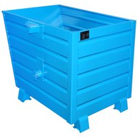 Bauer® Stapelbarer Kippbehälter, lackiert, Volumen 0,7 m³, RAL 5012 lichtblau von Bauer®