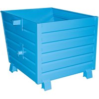 Bauer® Stapelbarer Kippbehälter, lackiert, Volumen 0,9 m³, RAL 5012 lichtblau von Bauer®
