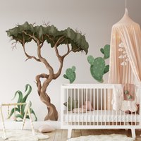 Kaktus Wandaufkleber Für Kinderzimmer, Einzigartiges Wanddekor Einweihungsgeschenk Schwester, Geburtstagsgeschenk Mutter von KiraArtDecals