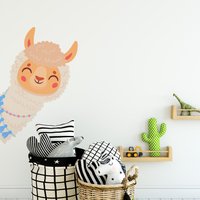 Wandtattoo, Lama Wandsticker, Kopf Aufkleber, Kinderzimmer Wandtattoo von KiraArtDecals