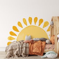 Wandtattoo Sonne, Kinderzimmer Kopfteil, Sonne Aufkleber, Abstrakte Wandtattoo, Boho Stil, Wand von KiraArtDecals