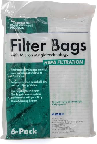 Kirby 204814 Micron Magic HEPA-Filter Plus Beutel, Polypropy, Weiss/opulenter Garten, 6, 6. von Kirby