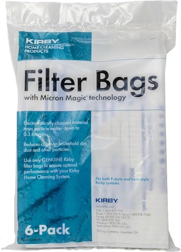Original Kirby F-Style Micron Magic Filtertüten für Sentria G10 Staubsauger, 6 Stück von Kirby