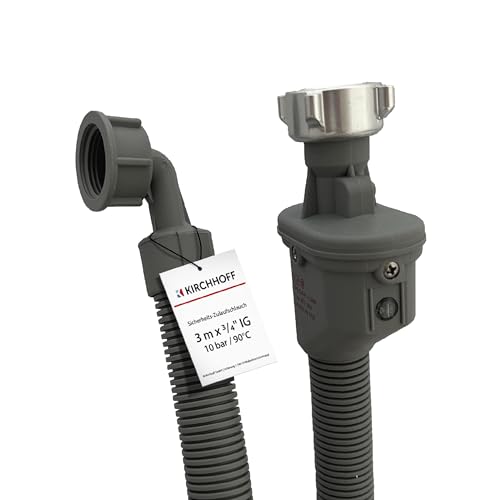 KIRCHHOFF 98657240 Waschmaschinenschlauch 3,0m, Zulaufschlauch mit 3/4" x 3/4" IG für Waschmaschine oder Spülmaschine, Wasserschlauch mit Aquastop KIRCHHOFF 98657240 Waschmaschinenschlauch 3,0m, Zulaufschlauch mit 3/4" x 3/4" IG für Waschmaschine oder Spülmaschine, Wasserschlauch mit Aquastop von Kirchhoff