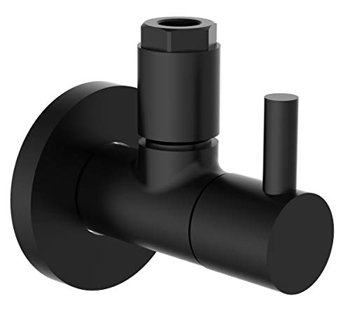 KIRCHHOFF Design Universal Eckventil mit Schnellverschluss, Eckregulierventil für Kalt- und Warmwasserleitungen, 98166120, schwarz von Kirchhoff