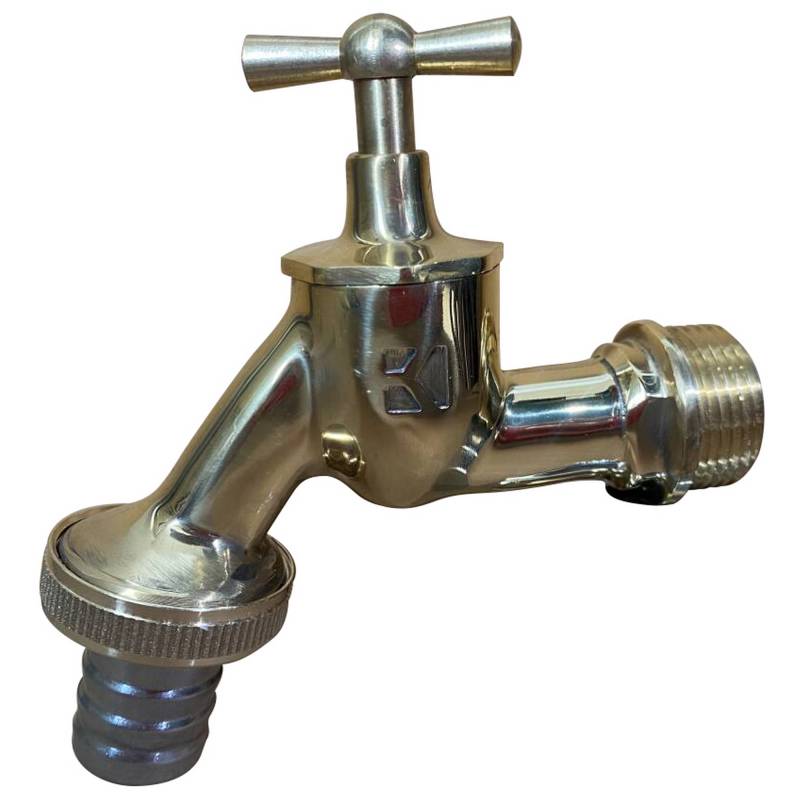 Kirchhoff Auslaufventil Messing poliert 3/4" AG x 1" AG x 3/4" T, mit Knebelgriff von Kirchhoff