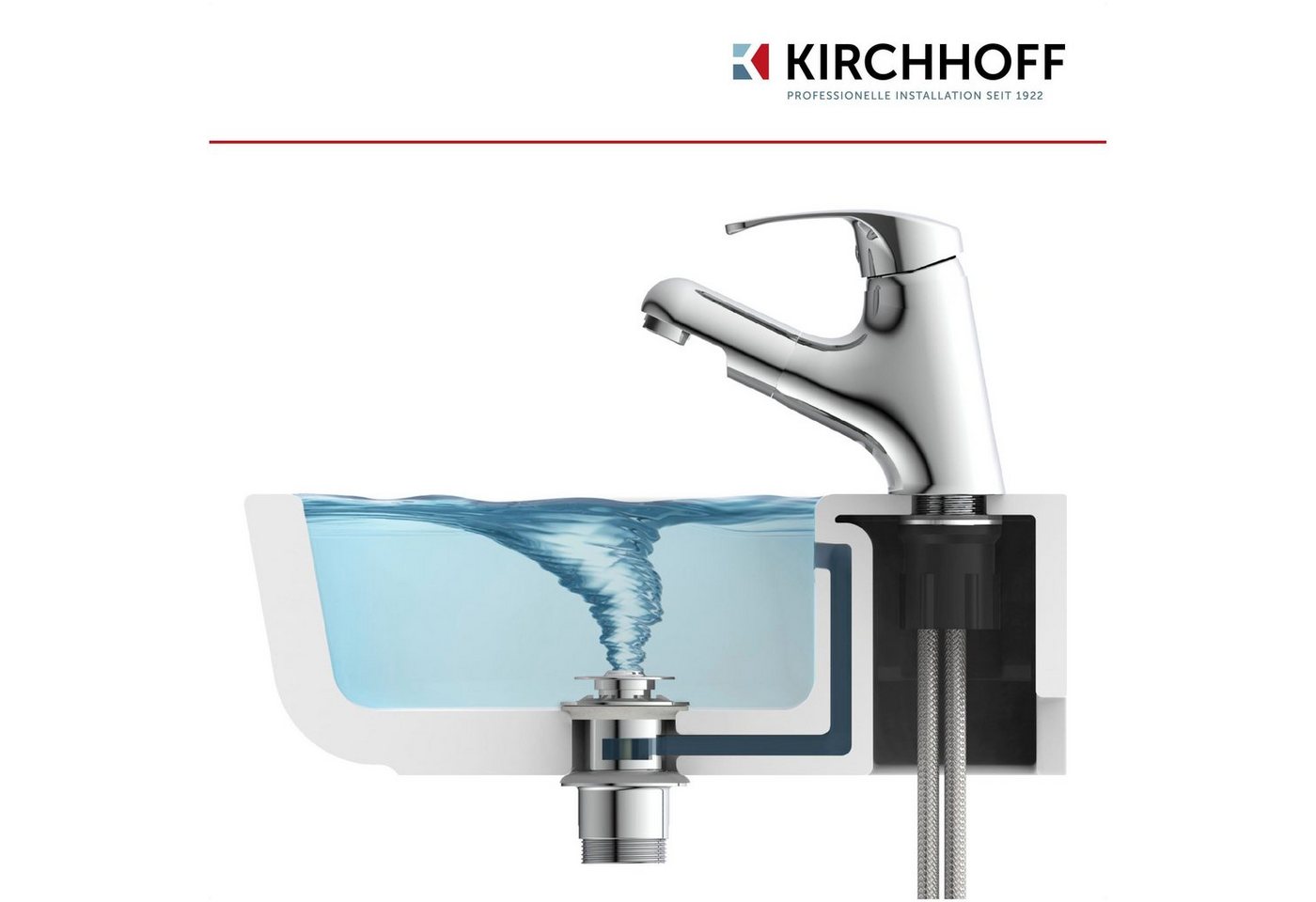 Kirchhoff Duschablauf, Universal Waschbecken Ablaufgarnitur, Pop Up Waschbeckenstöpsel von Kirchhoff