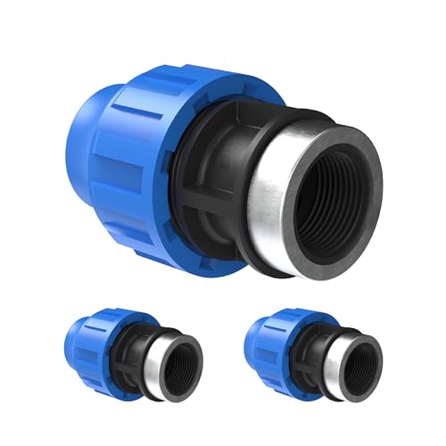 Kirchhoff Fitting Übergangsstück mit Innengewinde | Kunststoff | 32 mm x 1" | für HDPE Rohr | 3 Stück im Set | Verschiedene Größen | DVGW geprüft | Trinkwasserqualität | Made in EU, Schwarz Kirchhoff Fitting Übergangsstück mit Innengewinde | Kunststoff | 32 mm x 1" | für HDPE Rohr | 3 Stück im Set | Verschiedene Größen | DVGW geprüft | Trinkwasserqualität | Made in EU, Schwarz von Kirchhoff