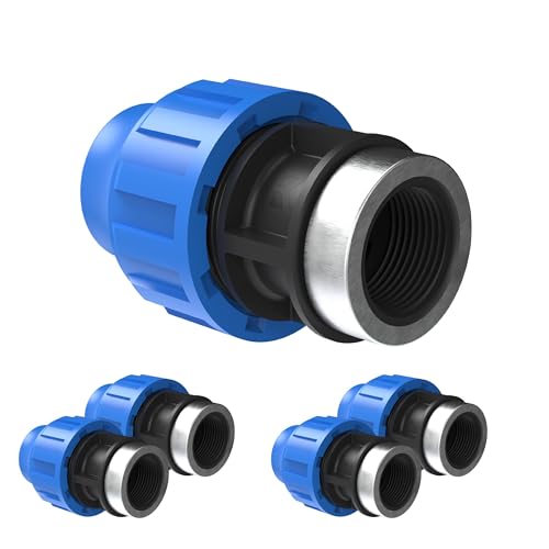 Kirchhoff Fitting Übergangsstück mit Innengewinde | Kunststoff | 32 mm x 1" | für HDPE Rohr | 5 Stück im Set | Verschiedene Größen | DVGW geprüft | Trinkwasserqualität | Made in EU, Schwarz Kirchhoff Fitting Übergangsstück mit Innengewinde | Kunststoff | 32 mm x 1" | für HDPE Rohr | 5 Stück im Set | Verschiedene Größen | DVGW geprüft | Trinkwasserqualität | Made in EU, Schwarz von Kirchhoff