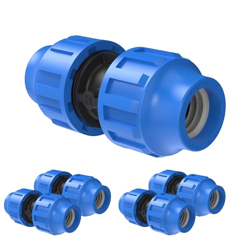 Kirchhoff Fitting Verbindungsstück | Kunststoff | 32 x 32 mm | für HDPE Rohr | 5 Stück im Set | Verschiedene Größen | DVGW geprüft | Trinkwasserqualität | Made in EU, Schwarz, 32 mm, 984841317-5 von Kirchhoff