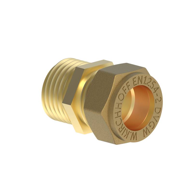 Kirchhoff Klemmfitting für CU-Rohr, Übergangsstück, Messing, 15 mm x 1/2"AG Kirchhoff Klemmfitting für CU-Rohr, Übergangsstück, Messing, 15 mm x 1/2"AG von Kirchhoff