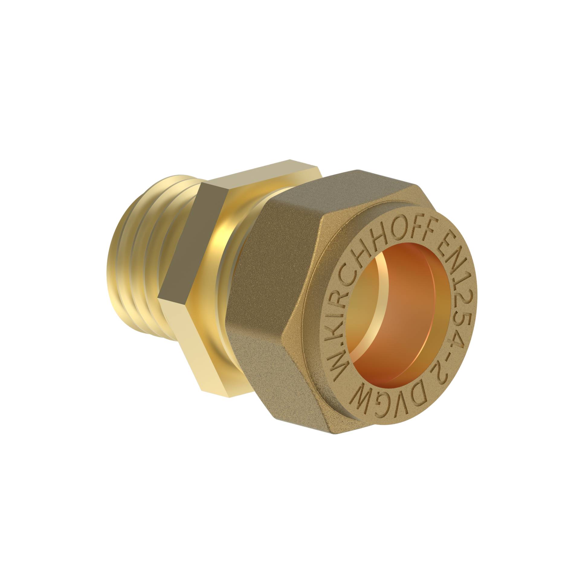 Kirchhoff Klemmfitting für CU-Rohr, Übergangsstück, Messing, 18 mm x 1/2"AG Kirchhoff Klemmfitting für CU-Rohr, Übergangsstück, Messing, 18 mm x 1/2"AG von Kirchhoff