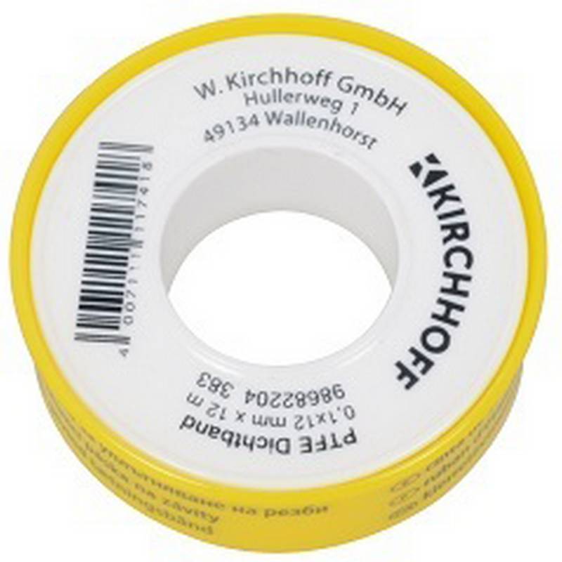 Kirchhoff PTFE-Gewindedichtband 0,1 x 12 mm x 12 m von Kirchhoff