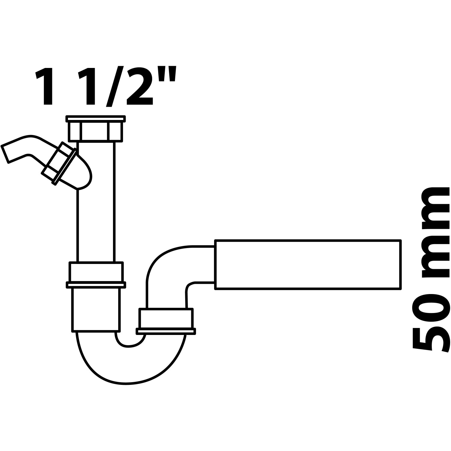 Kirchhoff Siphon Küchenspüle Eco Save 50 mm aus recyceltem Kunststoff-Anschluss von Kirchhoff