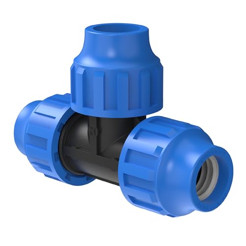 Kirchhoff T-Stück | Kunststoff | 32 x 32 x 32 mm | für HDPE Rohr | 3X 5X Fittinge | Verschiedene Größen | DVGW geprüft | Trinkwasserqualität | Made in EU, schwarz, 32 mm, 984844317 von Kirchhoff