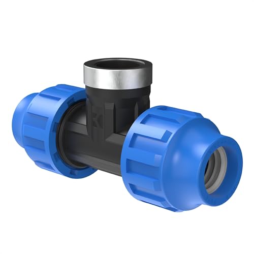 Kirchhoff T-Übergangsstück mit Innengewinde | Kunststoff 3/4" x 25 mm | für HDPE Rohr | 3X 5X Fittinge | Verschiedene Größen | DVGW geprüft | Trinkwasserqualität, schwarz, 984844617 Kirchhoff T-Übergangsstück mit Innengewinde | Kunststoff 3/4" x 25 mm | für HDPE Rohr | 3X 5X Fittinge | Verschiedene Größen | DVGW geprüft | Trinkwasserqualität, schwarz, 984844617 von Kirchhoff