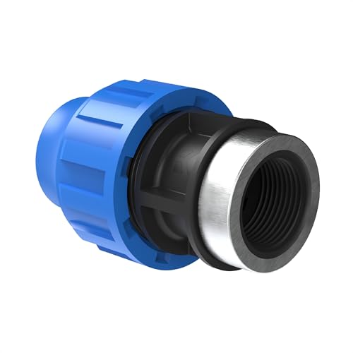 Kirchhoff | Übergangsstück mit Innengewinde | Kunststoff | 20 mm x 1/2" | für HDPE Rohr | 3X 5X Fittings | Verschiedene Größen | DVGW geprüft | Trinkwasserqualität, schwarz, 984843117 von Kirchhoff