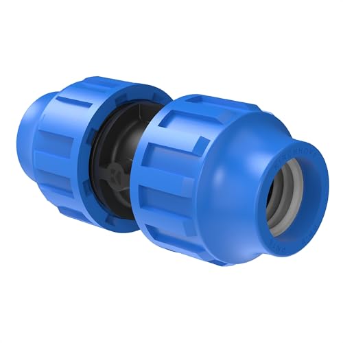 Kirchhoff Verbindungsstück | Kunststoff | 20 x 20 mm | für HDPE Rohr | 3X 5X Fittinge | Verschiedene Größen | DVGW geprüft | Trinkwasserqualität | Made in EU, schwarz, 20 mm, 984841117 von Kirchhoff