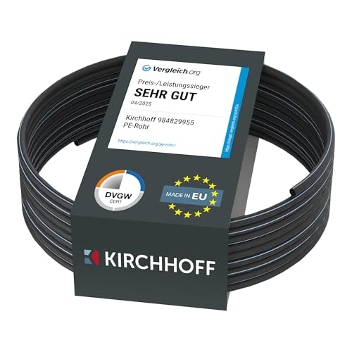 Kirchhoff Wasserleitung für Gartenbewässerung 20 mm x 25 m | PE Rohr für Sprinklersystem | Verlegerohr HDPE | DVGW | Trinkwasserleitung | Made in EU Kirchhoff Wasserleitung für Gartenbewässerung 20 mm x 25 m | PE Rohr für Sprinklersystem | Verlegerohr HDPE | DVGW | Trinkwasserleitung | Made in EU von Kirchhoff