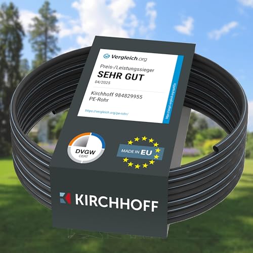 Kirchhoff Wasserleitung für Gartenbewässerung 20 mm x 50 m | PE Rohr für Sprinklersystem | Verlegerohr HDPE | DVGW | Trinkwasserleitung | Made in EU Kirchhoff Wasserleitung für Gartenbewässerung 20 mm x 50 m | PE Rohr für Sprinklersystem | Verlegerohr HDPE | DVGW | Trinkwasserleitung | Made in EU von Kirchhoff
