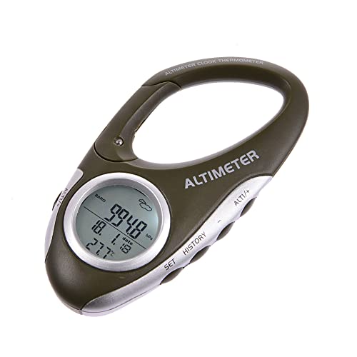 Kirdume Höhenmesser zum Wandern,Tragbarer multifunktionaler Höhenmesser mit Thermometer - Wanderzubehör Karabiner Höhenmesser für Liebhaber von Outdoor-Aktivitäten von Kirdume