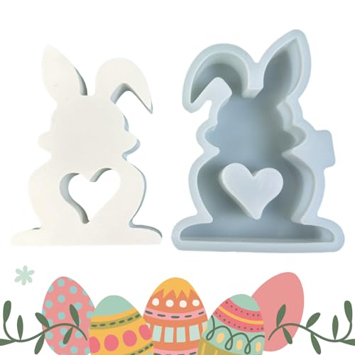 Kirdume Ostern Silikonform, Hase Schokoladenform - Kaninchen Hase Ostern Formen Formen | DIY-Tischdekoration, Valentinstag-Ostern-Schokoladenkuchen-Süßigkeitsformen, Home-Party-Zubehör von Kirdume