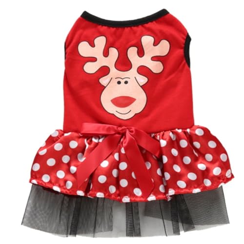 Kirei Sui Weihnachtliches Rentier-Partykleid für kleine Welpen, Hunde, Hunde, Katzen, Urlaub, Tutu, Outfit, Rot / Schwarz, Größe S Kirei Sui Weihnachtliches Rentier-Partykleid für kleine Welpen, Hunde, Hunde, Katzen, Urlaub, Tutu, Outfit, Rot / Schwarz, Größe S von Kirei Sui